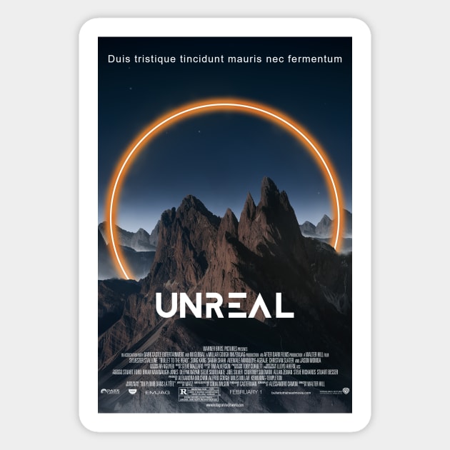 Unreal - Poster Edition Sticker by ArijitWorks